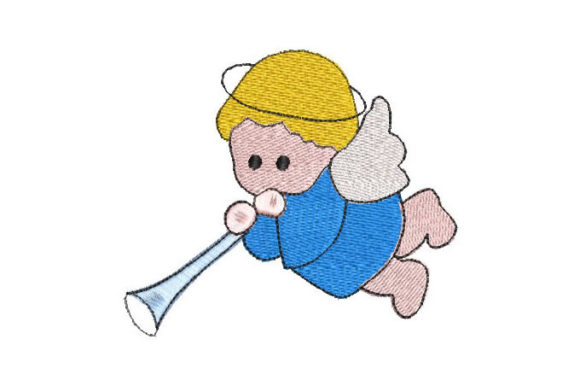Baby Angel with Trumpet: Holiday Embroidery Review