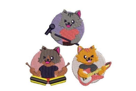 Cartoon Cat Rock Band: An Embroidery Seller's Review