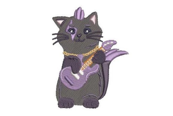 Cartoon Cat Rockstar: A Holiday Embroidery Review