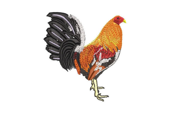 Colorful Rooster: Farmhouse Embroidery for Etsy