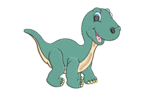 Green Dinosaur: A Friendly Embroidery Design for Sellers