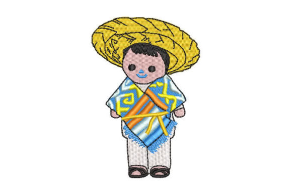 Mexican Child Doll: Embroidery for Boutique Apparel