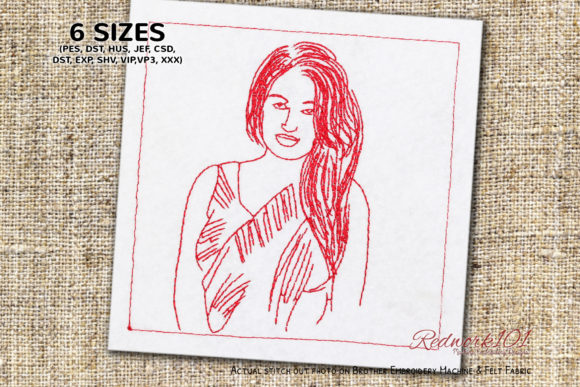 Woman with Long Hair: Elegant Embroidery Review